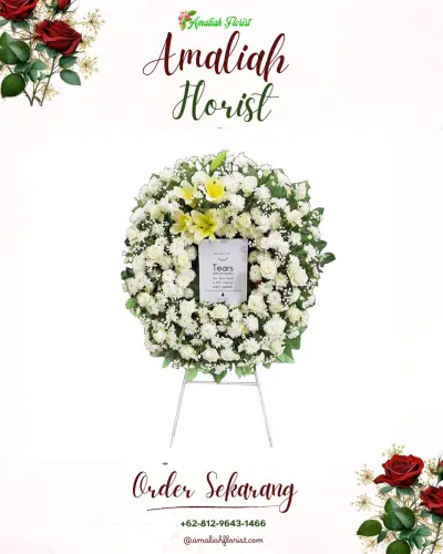Krans Bunga Duka Cita di Pecangakan
